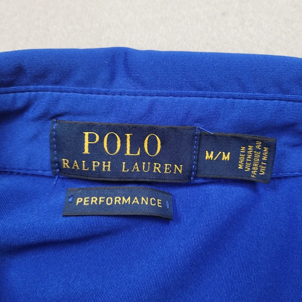 Polo Ralph Lauren Mens Performance Polo Shirt Blue Short Sleeve Medium